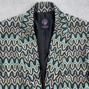 Twisted Tailor Neon Night Gardenia Jacket Women 14 Cotton Geometric Slim Fit